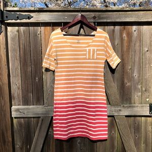 Land's End 1963 canvas orange ombre striped dress